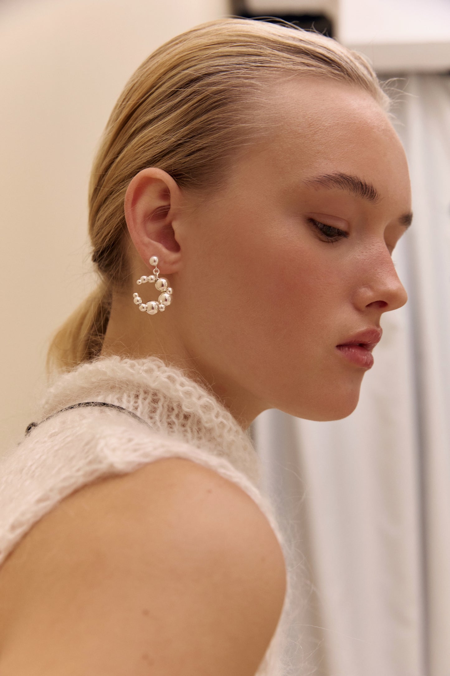 Сережки цвяшки з підвісками Luna