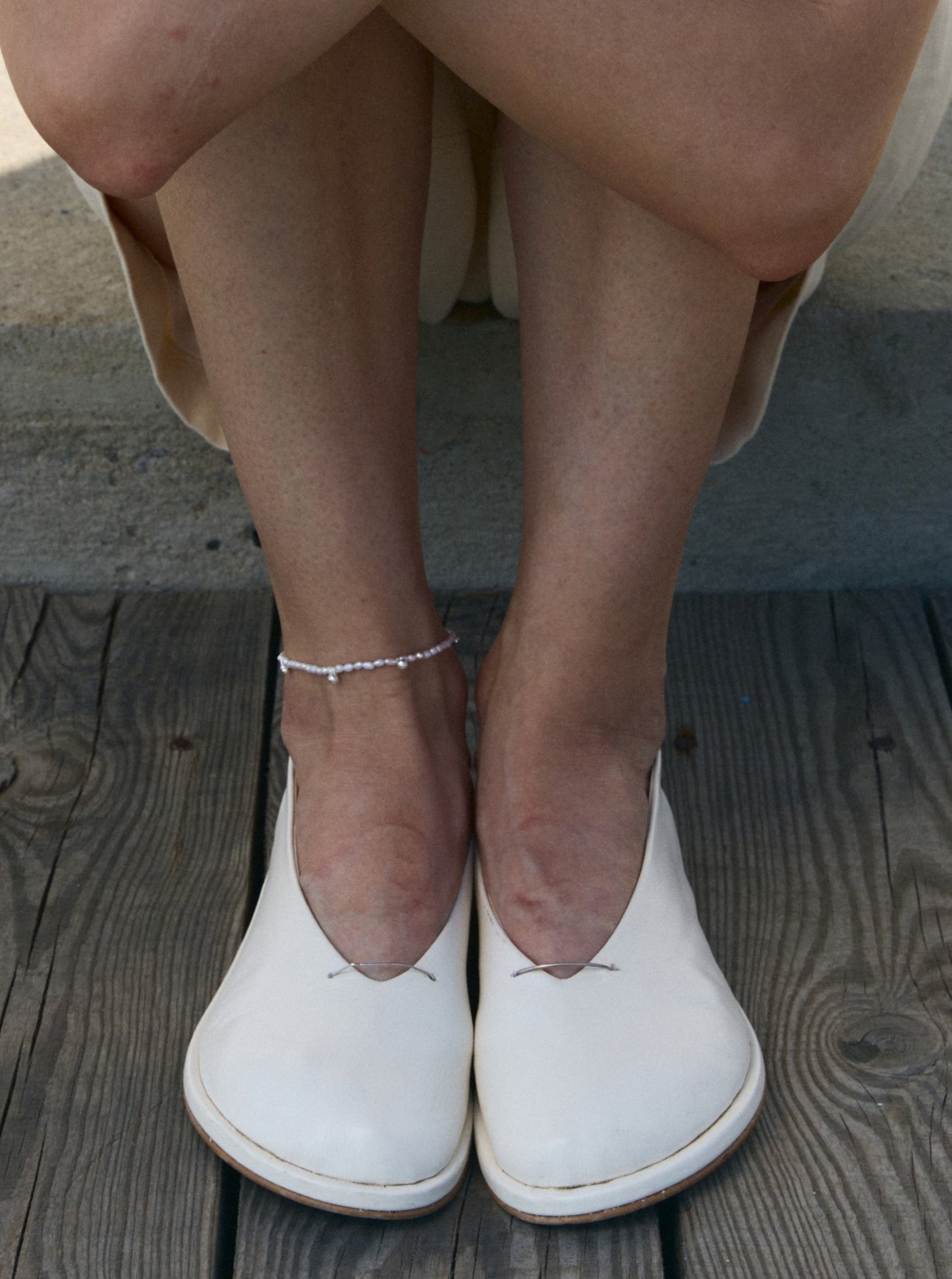Anklet with silver drops