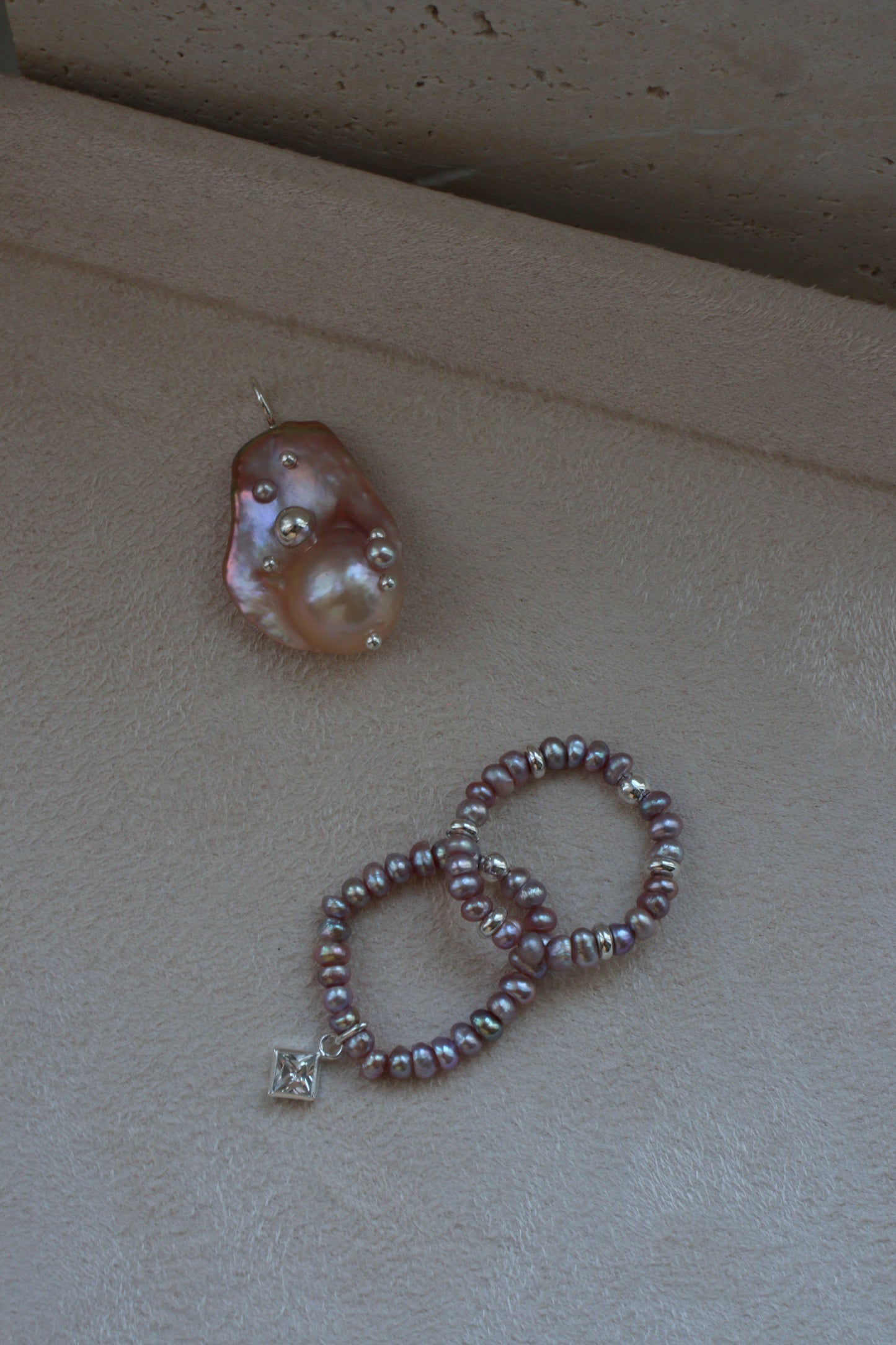 Сет з двох перлинних каблучок