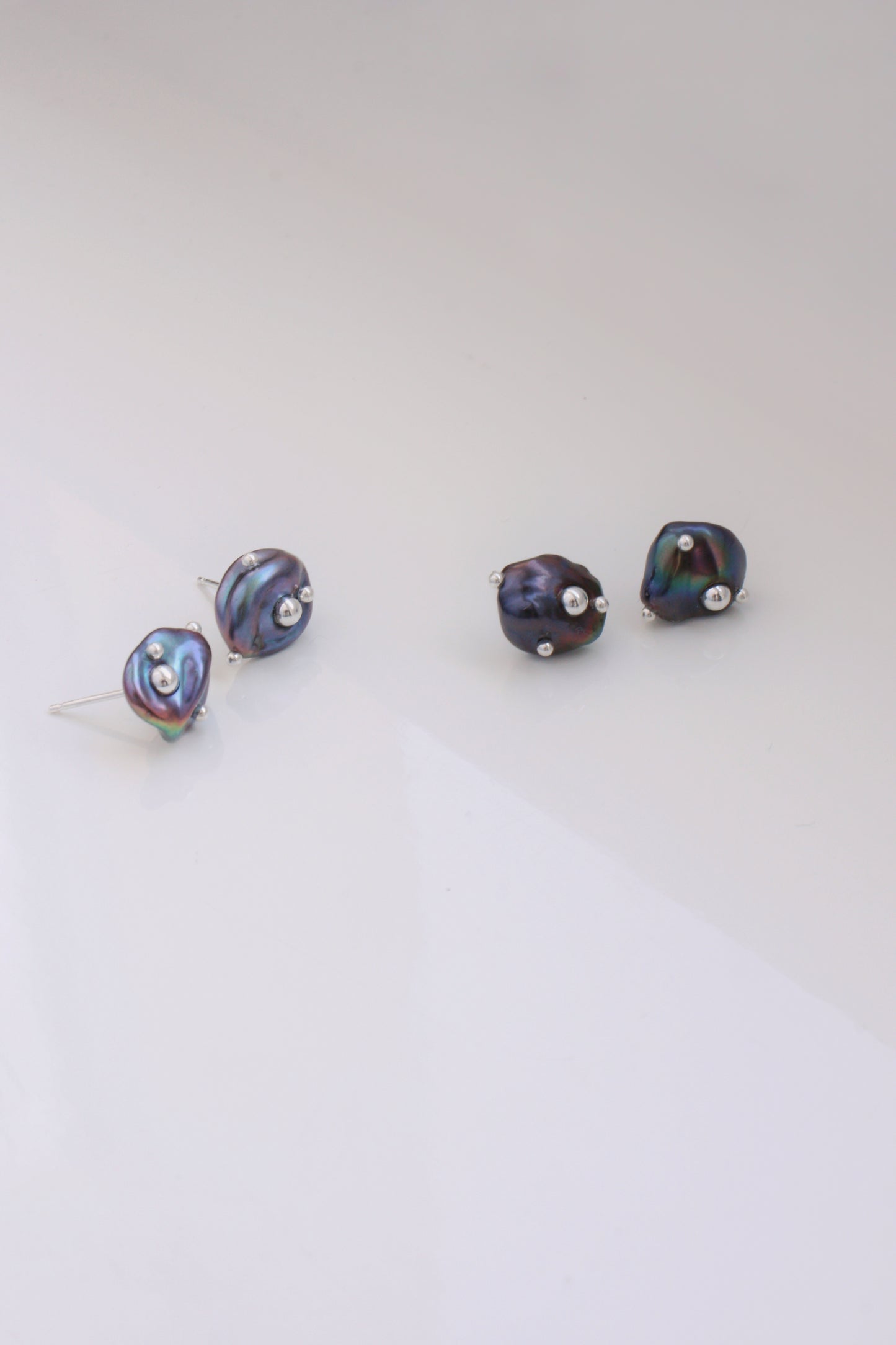 Studs with silver drops