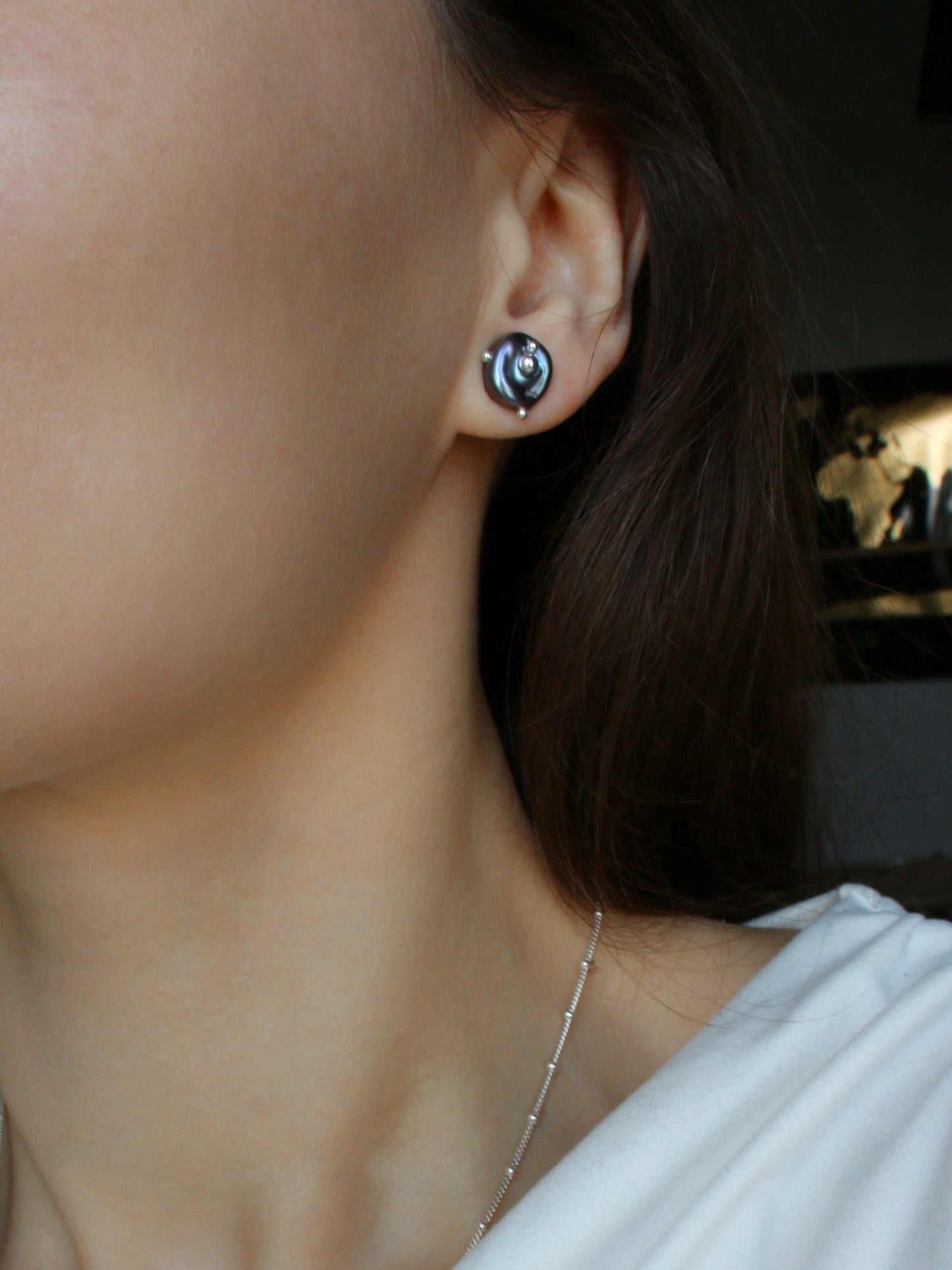 Studs with silver drops