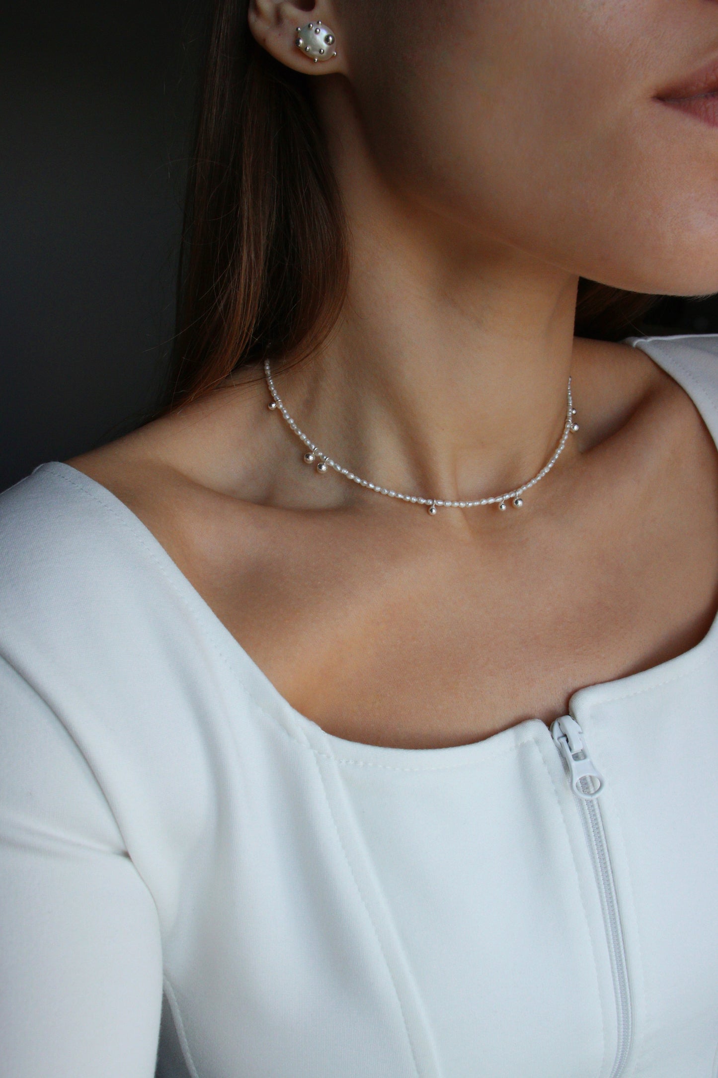 Studs with silver drops