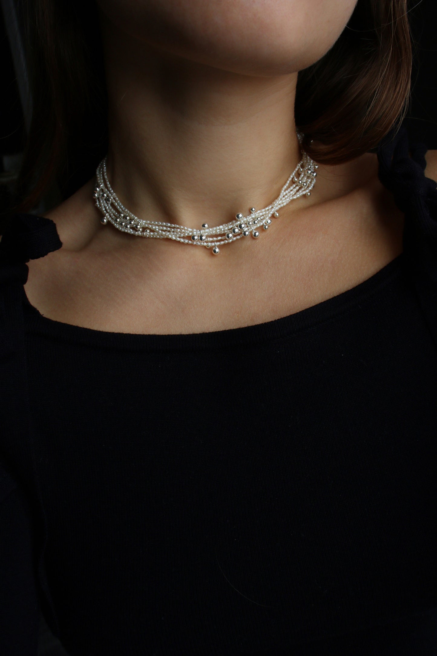 Layered necklace drops