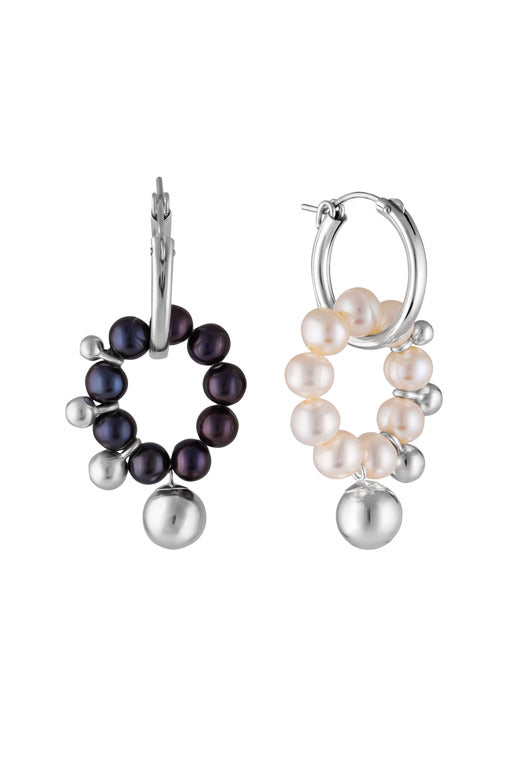 Bicolored earrings "Swan"
