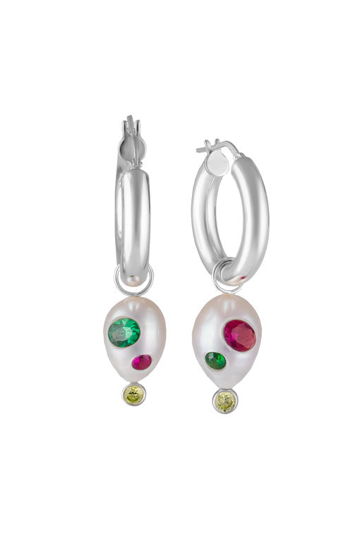Hoop earrings with charms