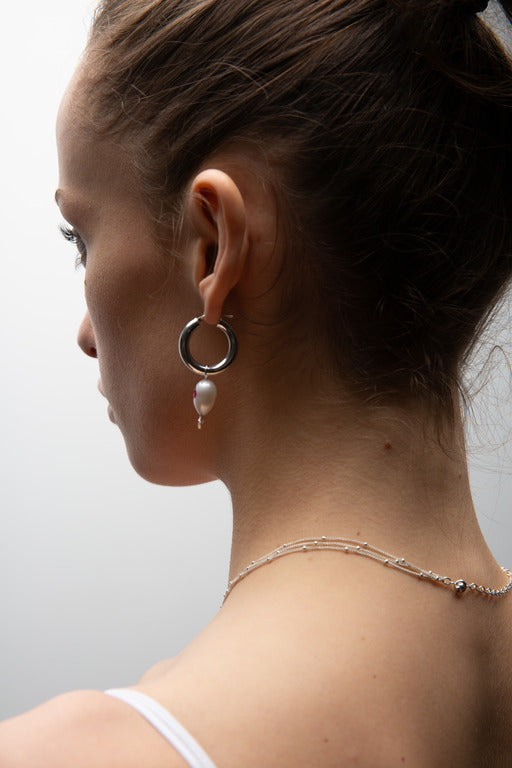 Hoop earrings with charms