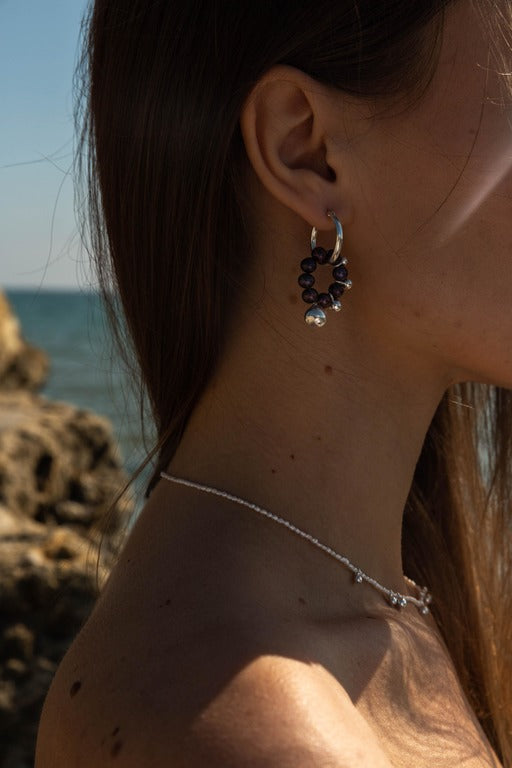 Bicolored earrings "Swan"