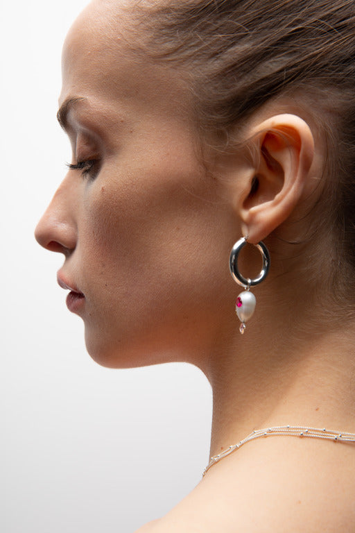 Hoop earrings with charms
