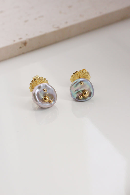 Studs with vermeil drops