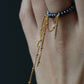 Black pearl ring with chains 