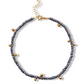 Anklet "Drops" with black pearls